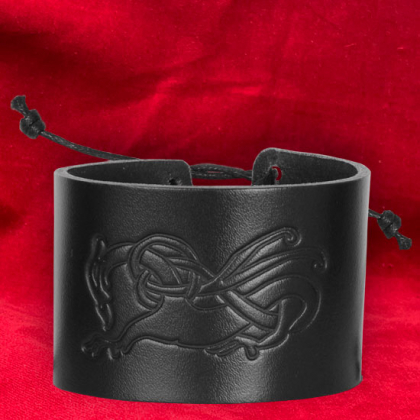 Svart lderarmband i gruppen  Accessoarer  / Armband och skydd hos Handfaste (1126r)