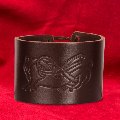 Brunt lderarmband i gruppen  Accessoarer  / Armband och skydd hos Handfaste (1128r)