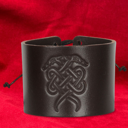 Brunt lderarmband Ormar i gruppen  Accessoarer  / Armband och skydd hos Handfaste (1136r)