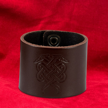 Brunt lderarmband Ormar i gruppen  Accessoarer  / Armband och skydd hos Handfaste (1137r)