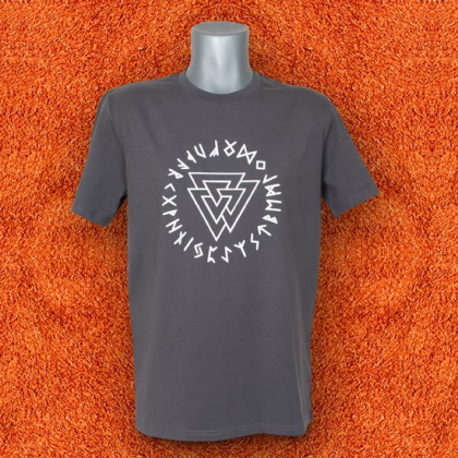 T-Shirt  Valknut  Antracit i gruppen T-shirts / Vuxen hos Handfaste (1415r)