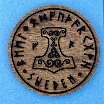 Magnet  Hammer and runes in the group Gift  / Fridge magnets at Handfaste (2797)