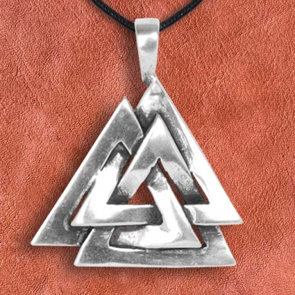 Silverhnge Valknut  3 cm i gruppen Smycken / Vikingahngen hos Handfaste (4285)