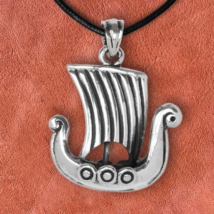 Silverhnge  vikingaskepp  2,7 cm i gruppen Smycken / Vikingaskepp hos Handfaste (4295)