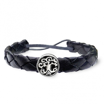 Black leather bracelet  yggdrasil in the group  Accessories  / Bracelets at Handfaste (4330)