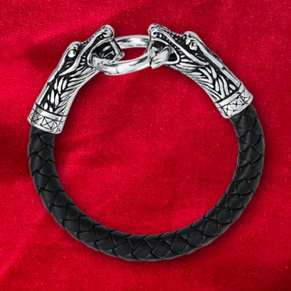 Läderarmband  Fenris i gruppen  Accessoarer  / Smyckesarmband hos Handfaste (4370r)