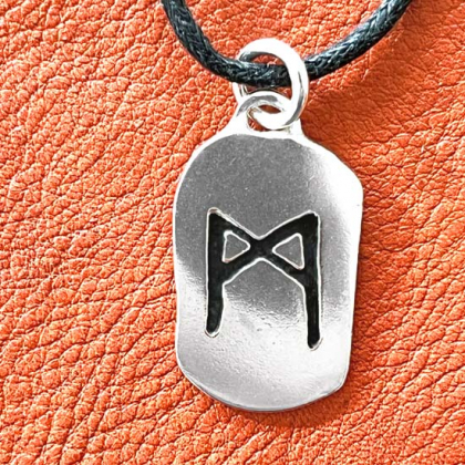 Silverhnge   Mnniskorunan  2,5 cm i gruppen Smycken / Runamuletter hos Handfaste (4450)