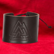 Brunt lderarmband  Valknut