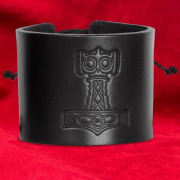 Svart lderarmband