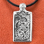 Runic beast silver pendant
