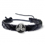 Lderarmband Triskel   svart