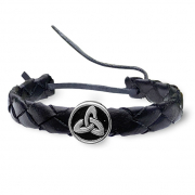 Lderarmband  Triquetra  svart