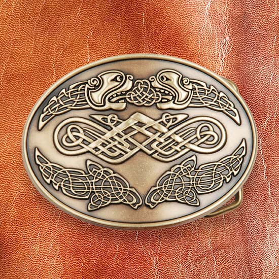 Belt buckle Celtic dogs