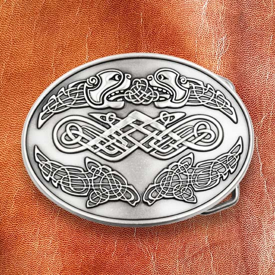 Belt buckle Celtic dogs
