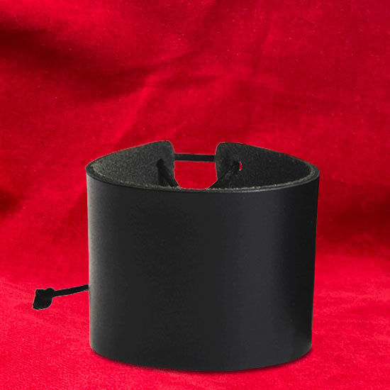 Black leather wristband