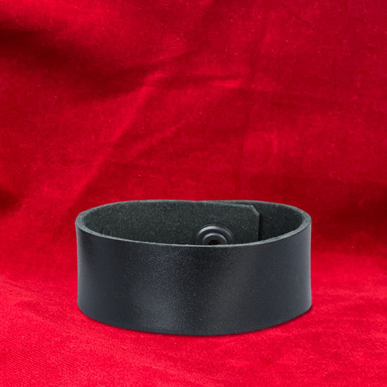 Black leather wristband