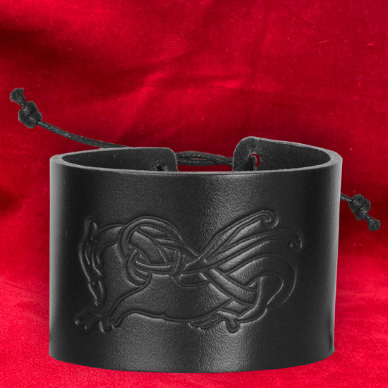 Black leather wristband
