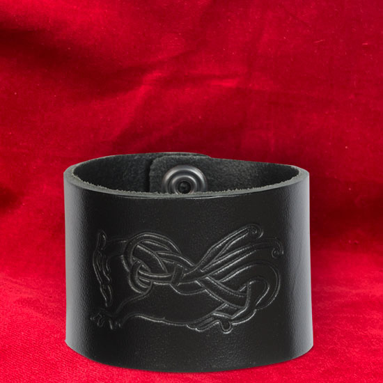 Black leather wristband