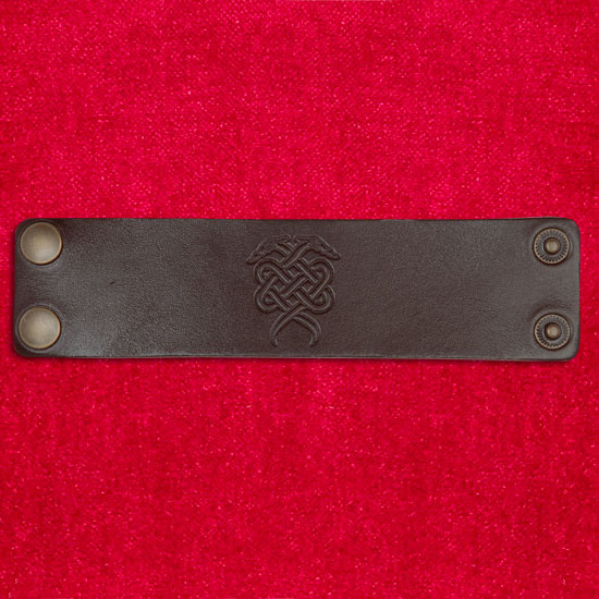 Brown leather wristband Serpents