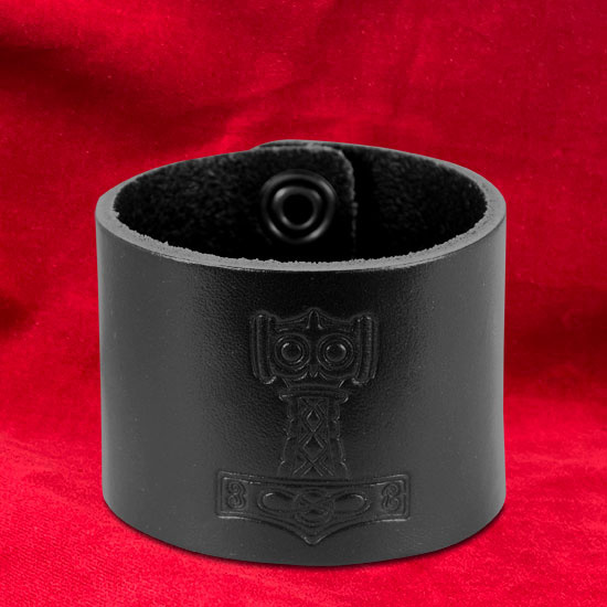 Black leather wristband
