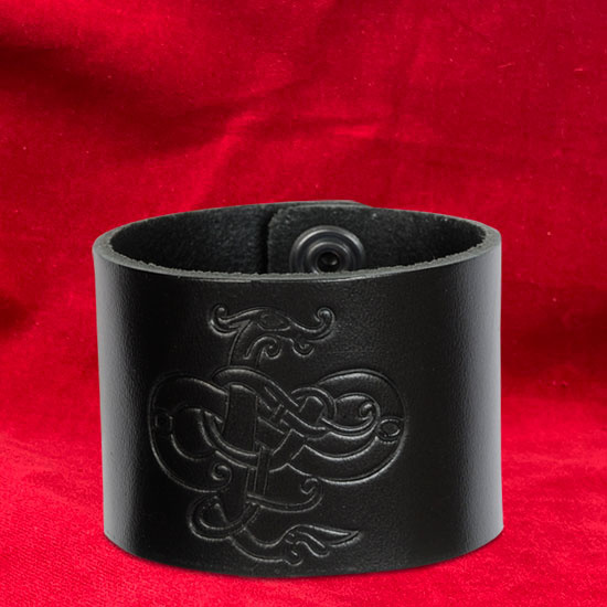 Black leather wristband.  