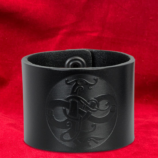 Black leather wristband