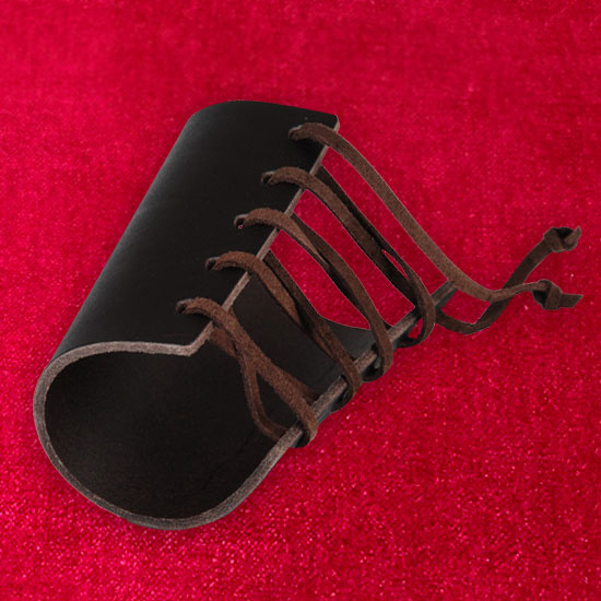 Brown leather wristguard 