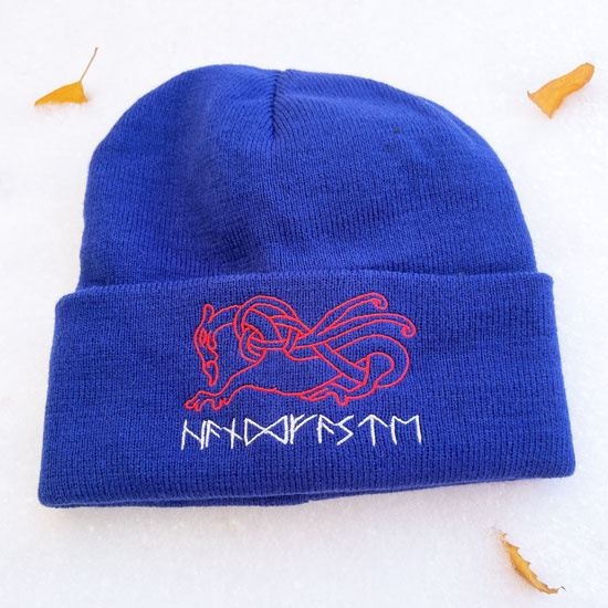 Blue beanie hat  Handfaste