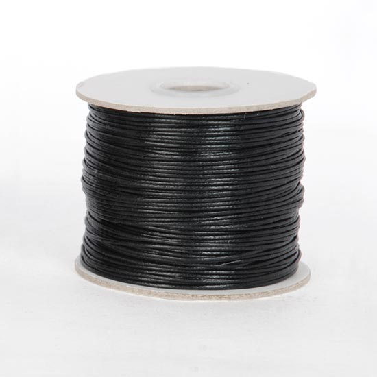 Waxed cotton cord 1 mm.  Black