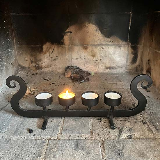 Candle holder  Ship black