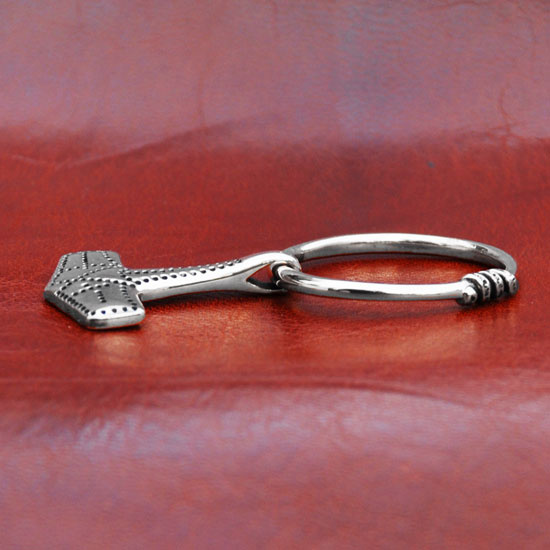 Silver Thors hammer  with ring