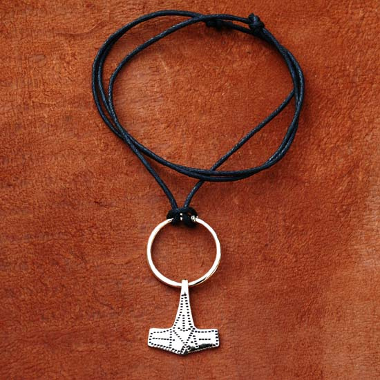 Silver Thors hammer  with ring
