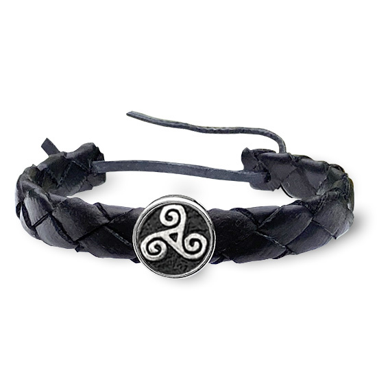 L�derarmband Triskel   svart
