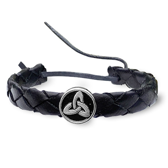 L�derarmband  Triquetra  svart