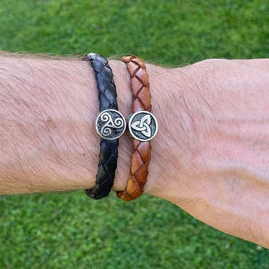 L�derarmband Triquetra brun