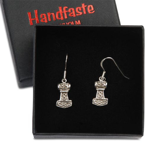 Silver earrings   Thors hammer